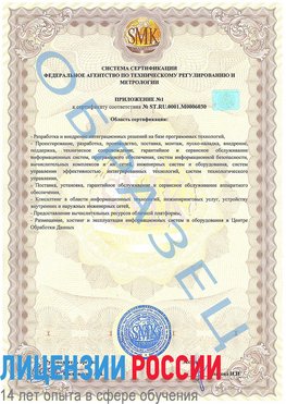 Образец сертификата соответствия (приложение) Гусиноозерск Сертификат ISO 27001